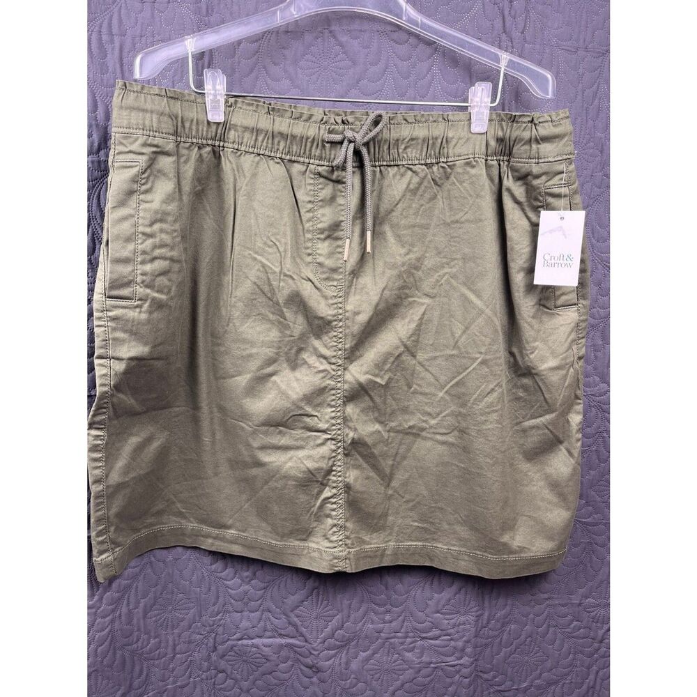 Croft & Barrow Mini Pull On Skirt w/tie rope & pockets Sports Summer SZ XL:NWT